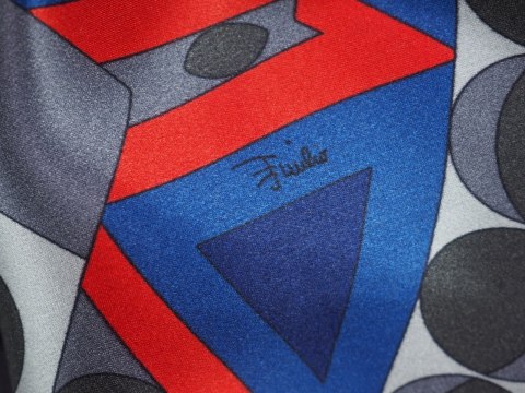 Jedwab Pucci - Abstrakcja granat czerwień Jedwab Pucci - Abstrakcja granat czerwień