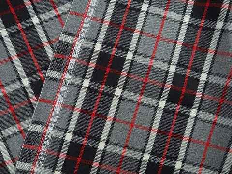 Wełna - Czarno-biała krata tartan Wełna - Czarno-biała krata tartan