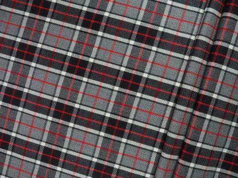 Wełna - Czarno-biała krata tartan Wełna - Czarno-biała krata tartan