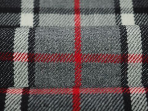Wełna - Czarno-biała krata tartan Wełna - Czarno-biała krata tartan