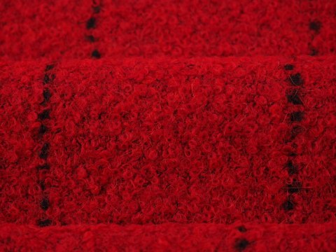 Wełna płaszczowa - Czerwona krata Wełna płaszczowa - Czerwona krata
