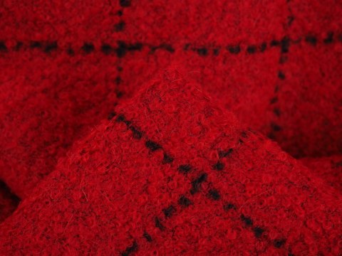 Wełna płaszczowa - Czerwona krata Wełna płaszczowa - Czerwona krata