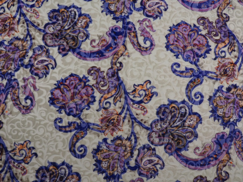 Jedwab devore - Niebieskie ornamenty Jedwab devore - Niebieskie ornamenty
