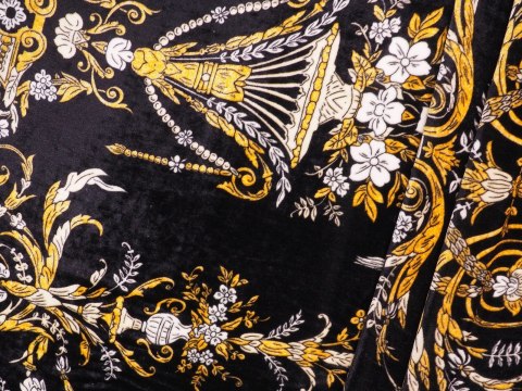 Welur jedwabny - Złote ornamenty Welur jedwabny - Złote ornamenty