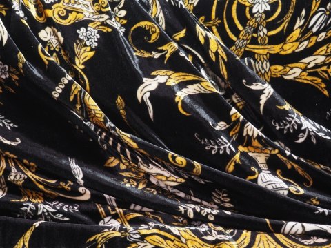 Welur jedwabny - Złote ornamenty Welur jedwabny - Złote ornamenty