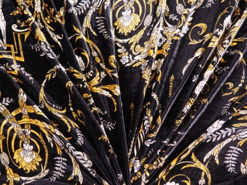 Welur jedwabny - Złote ornamenty Welur jedwabny - Złote ornamenty