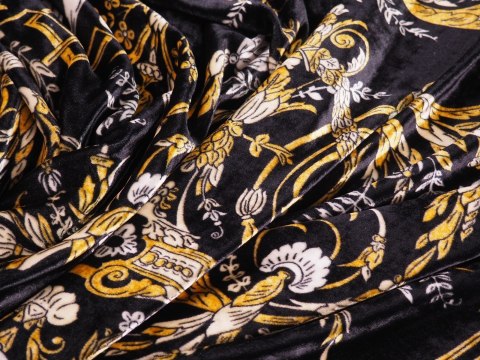 Welur jedwabny - Złote ornamenty Welur jedwabny - Złote ornamenty
