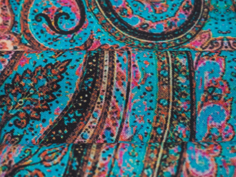 Wełna z jedwabiem Etro - Niebieski wzór Wełna z jedwabiem Etro - Niebieski wzór