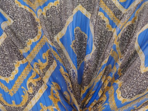Jedwab szyfon - Panterka, romby i lurex Jedwab szyfon - Panterka, romby i lurex