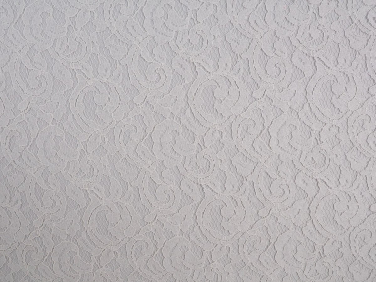 Koronka wiskozowa - Ornamenty śmietankowa biel Koronka wiskozowa - Ornamenty śmietankowa biel
