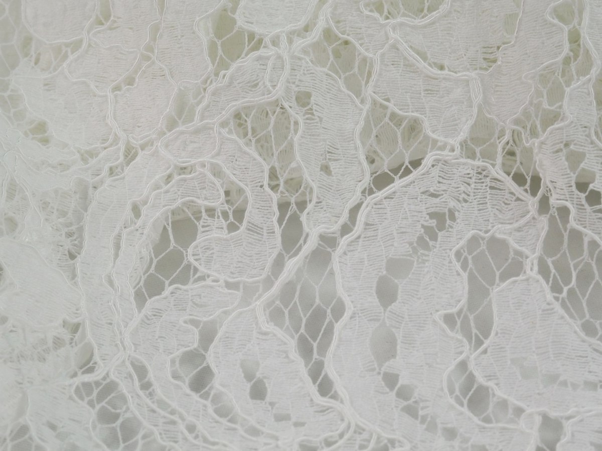 Koronka wiskozowa - Ornamenty śmietankowa biel Koronka wiskozowa - Ornamenty śmietankowa biel