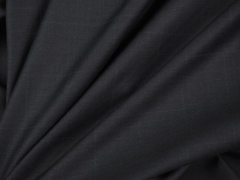 Wełna sygnowana - Krata na ciemnym graficie Wełna sygnowana - Krata na ciemnym graficie