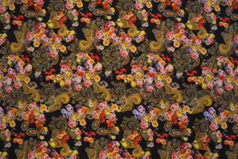 Jedwab - Kwiaty, paisley Jedwab - Kwiaty, paisley