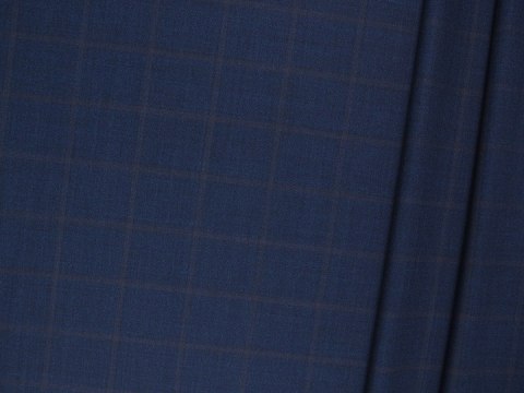 Wełna - Brązowa krata na granacie Wełna - Brązowa krata na granacie
