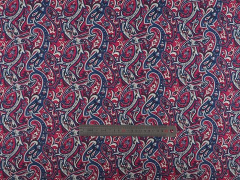 Wełna - Paisley granat i róż Wełna - Paisley granat i róż