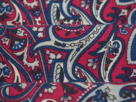 Wełna - Paisley granat i róż Wełna - Paisley granat i róż