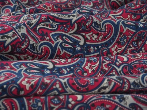 Wełna - Paisley granat i róż Wełna - Paisley granat i róż