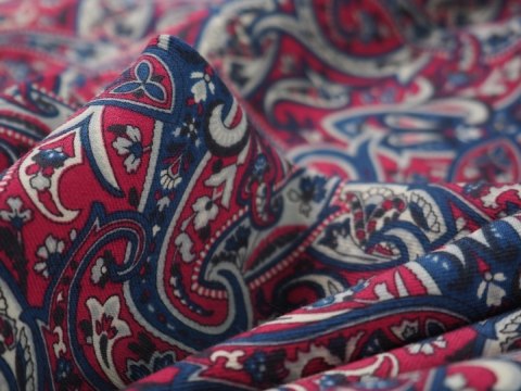 Wełna - Paisley granat i róż Wełna - Paisley granat i róż