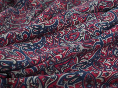 Wełna - Paisley granat i róż Wełna - Paisley granat i róż