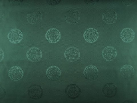 Podszewka sygnowana - Emblematy na butelkowej zieleni Podszewka sygnowana - Emblematy na butelkowej zieleni