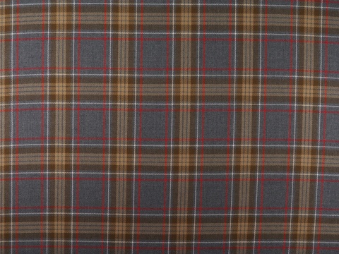 Wełna garsonkowa - Beżowo-szara krata tartan Wełna garsonkowa - Beżowo-szara krata tartan