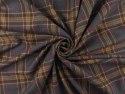 Wełna garsonkowa - Beżowo-szara krata tartan Wełna garsonkowa - Beżowo-szara krata tartan