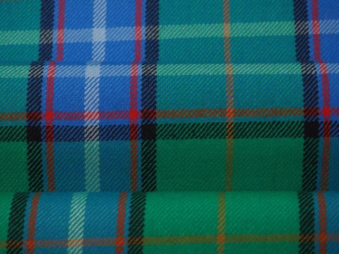 Wełna garsonkowa - Zielono-niebieska krata tartan Wełna garsonkowa - Zielono-niebieska krata tartan