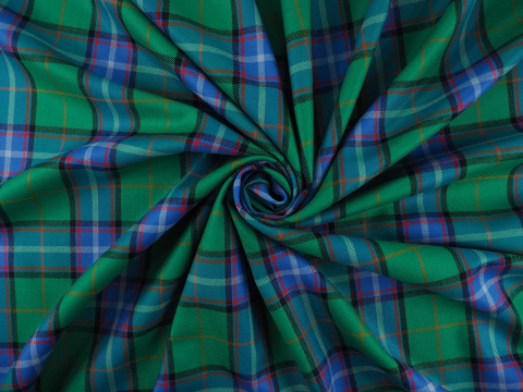 Wełna garsonkowa - Zielono-niebieska krata tartan Wełna garsonkowa - Zielono-niebieska krata tartan