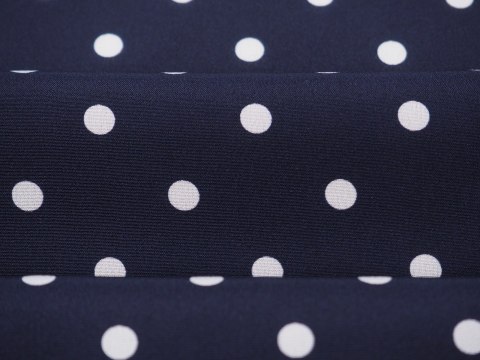 Jedwab - Białe groszki na atramencie Jedwab - Białe groszki na atramencie