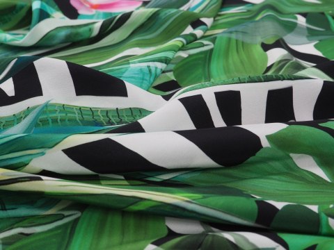 Jedwab elastyczny - Orchidee i zebra Jedwab elastyczny - Orchidee i zebra