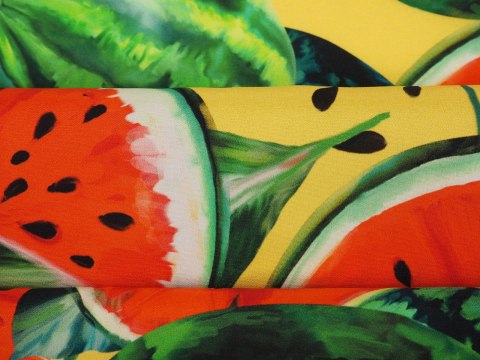 Jedwab elastyczny - Arbuzy żółty Jedwab elastyczny - Arbuzy żółty