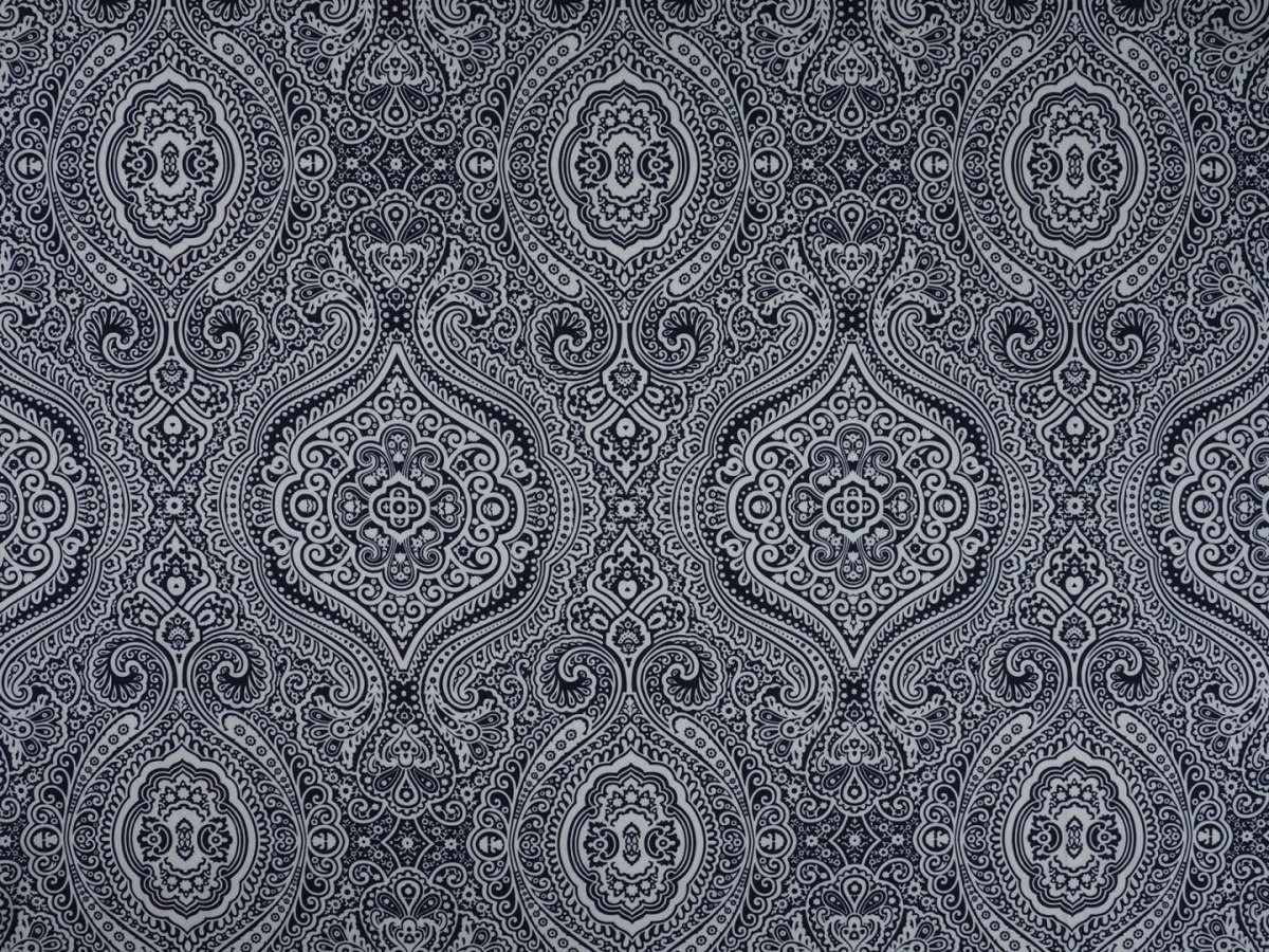 Bawełna - Duże ornamenty granat Bawełna - Duże ornamenty granat