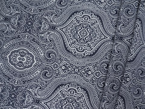 Bawełna - Duże ornamenty granat Bawełna - Duże ornamenty granat