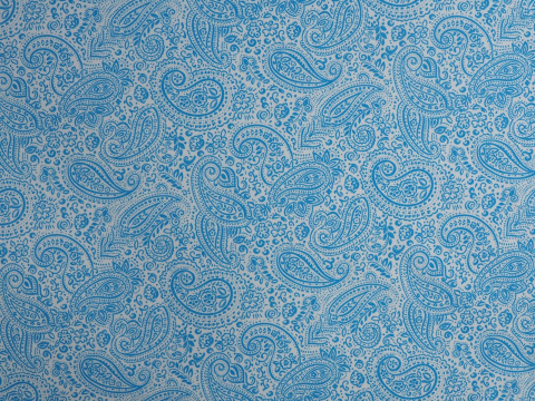 Bawełna - Błękitny paisley na bieli Bawełna - Błękitny paisley na bieli