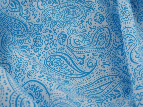 Bawełna - Błękitny paisley na bieli Bawełna - Błękitny paisley na bieli