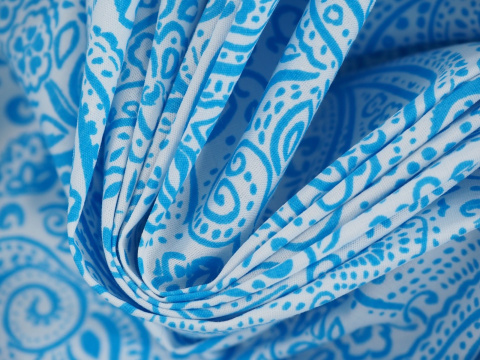 Bawełna - Błękitny paisley na bieli Bawełna - Błękitny paisley na bieli