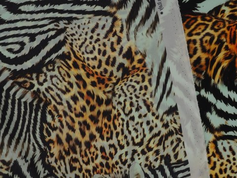Jedwab - Dzikie koty i zebra Jedwab - Dzikie koty i zebra