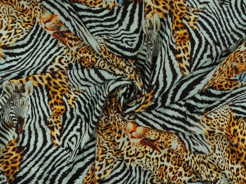 Jedwab - Dzikie koty i zebra Jedwab - Dzikie koty i zebra