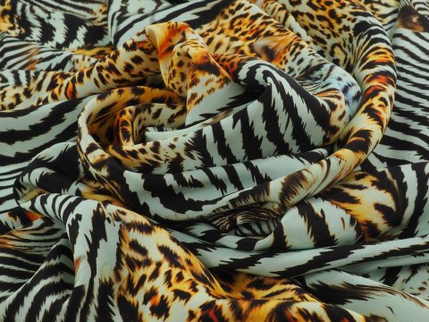 Jedwab - Dzikie koty i zebra Jedwab - Dzikie koty i zebra
