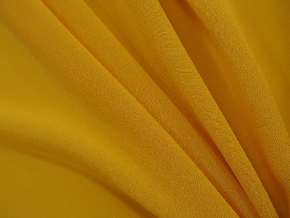 Jedwab krepa - Żółty z połyskiem [kupon 2,5 m]