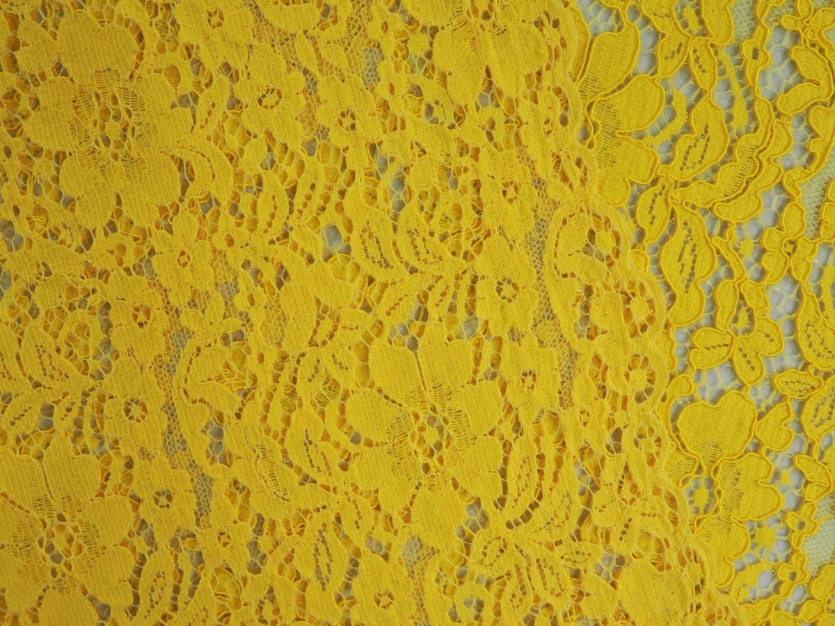 Koronka bawełniana - Cytrynowy żółty Koronka bawełniana - Cytrynowy żółty