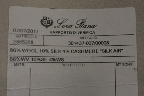 Wełna Loro Piana - Granat i brązowa krata Wełna Loro Piana - Granat i brązowa krata