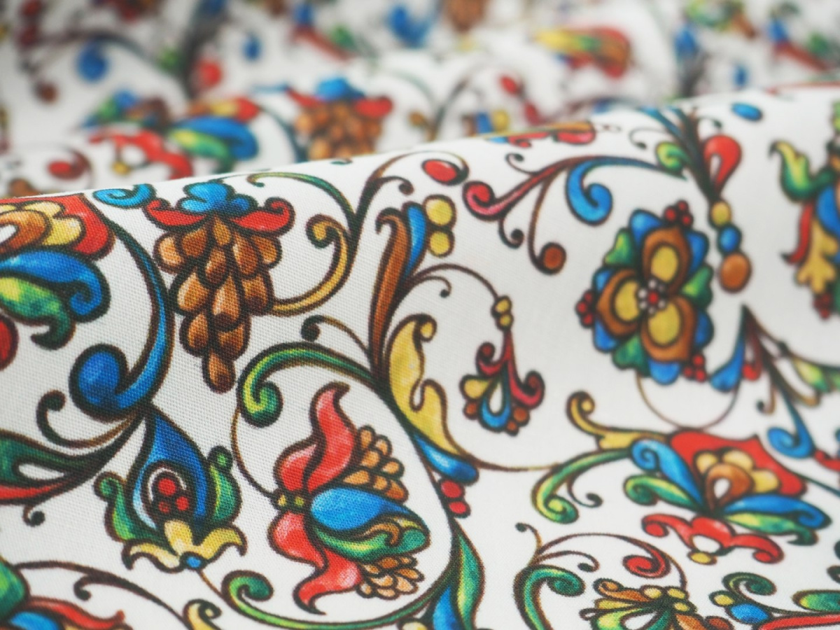 Bawełna - Kwiatowe ornamenty Bawełna - Kwiatowe ornamenty