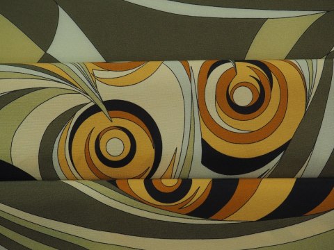 Jedwab sygnowany - Oliwkowe wiry Jedwab sygnowany - Oliwkowe wiry