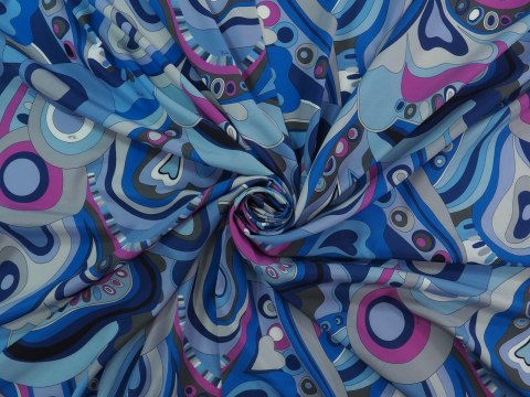 Jedwab sygnowany - Niebieskie wiry Jedwab sygnowany - Niebieskie wiry