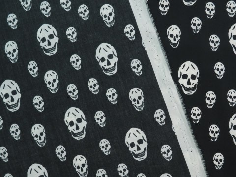 Bawełna - Czaszki na czerni Bawełna - Czaszki na czerni