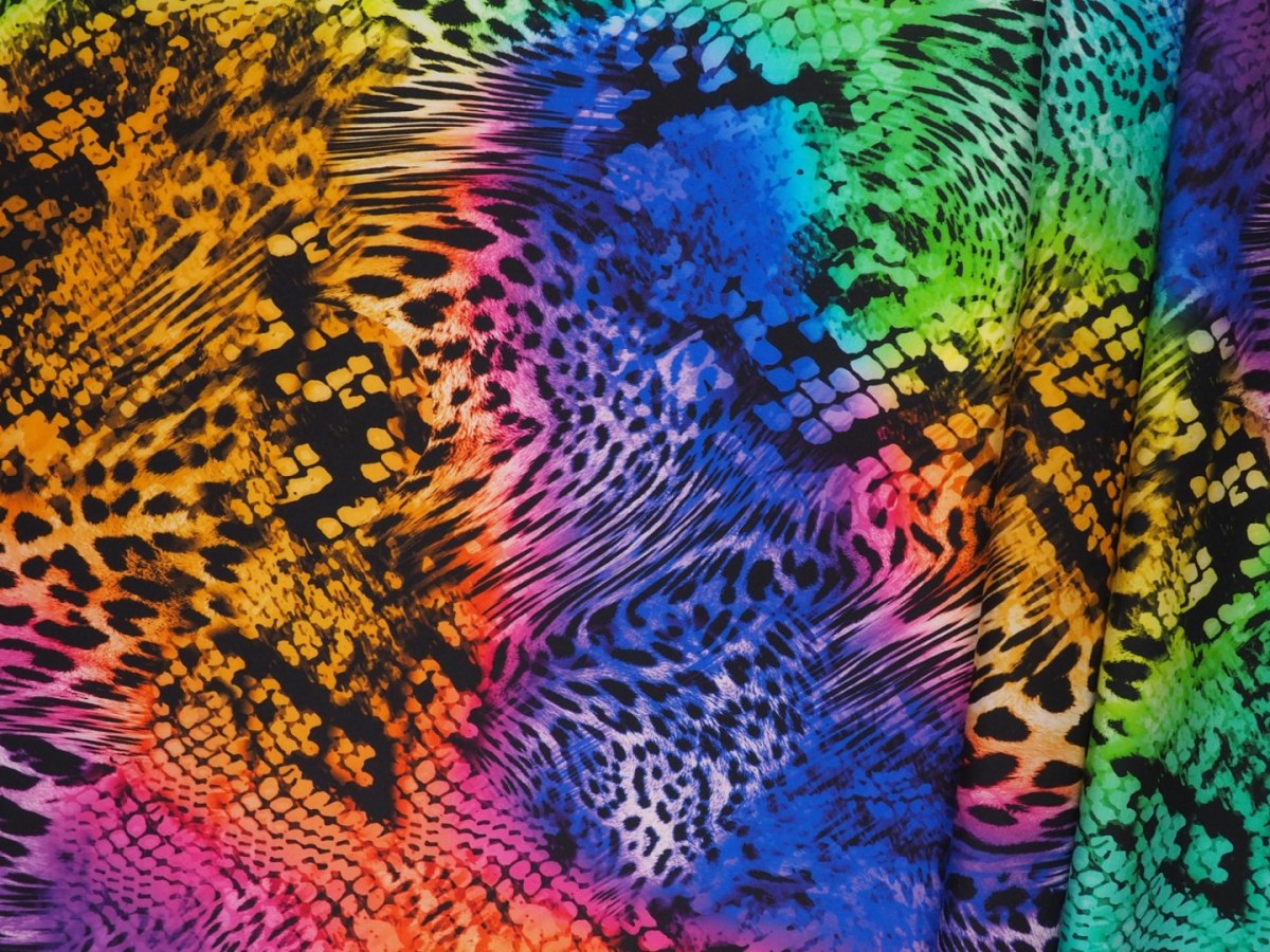 Jedwab - Multikolorowe chłodne cętki Jedwab - Multikolorowe chłodne cętki
