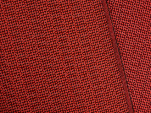 Wiskoza z acetatem - Pepitka czerń i czerwień Wiskoza z acetatem - Pepitka czerń i czerwień