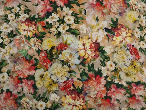 Jedwab naturalny - Jesienne peonie Jedwab naturalny - Jesienne peonie