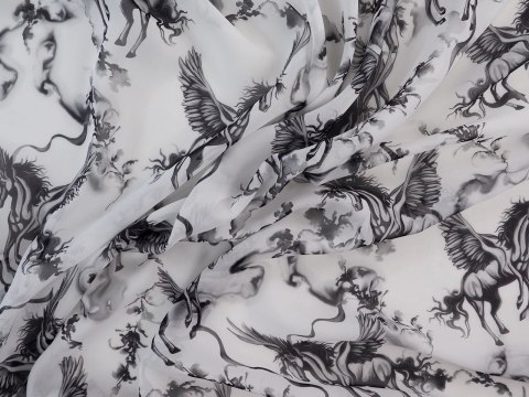 jedwab szyfon pegazy na białym tle jedwab szyfon pegazy na białym tle